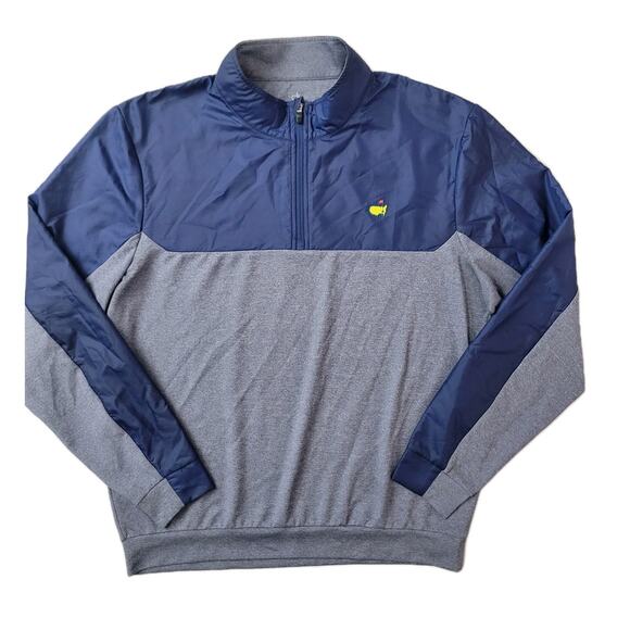 Masters Tech Golf Pullover Men's Performance 1/2 Zip Pullover Gray Navy XL